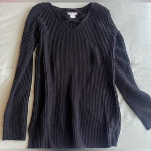 Black cross neck sweater!